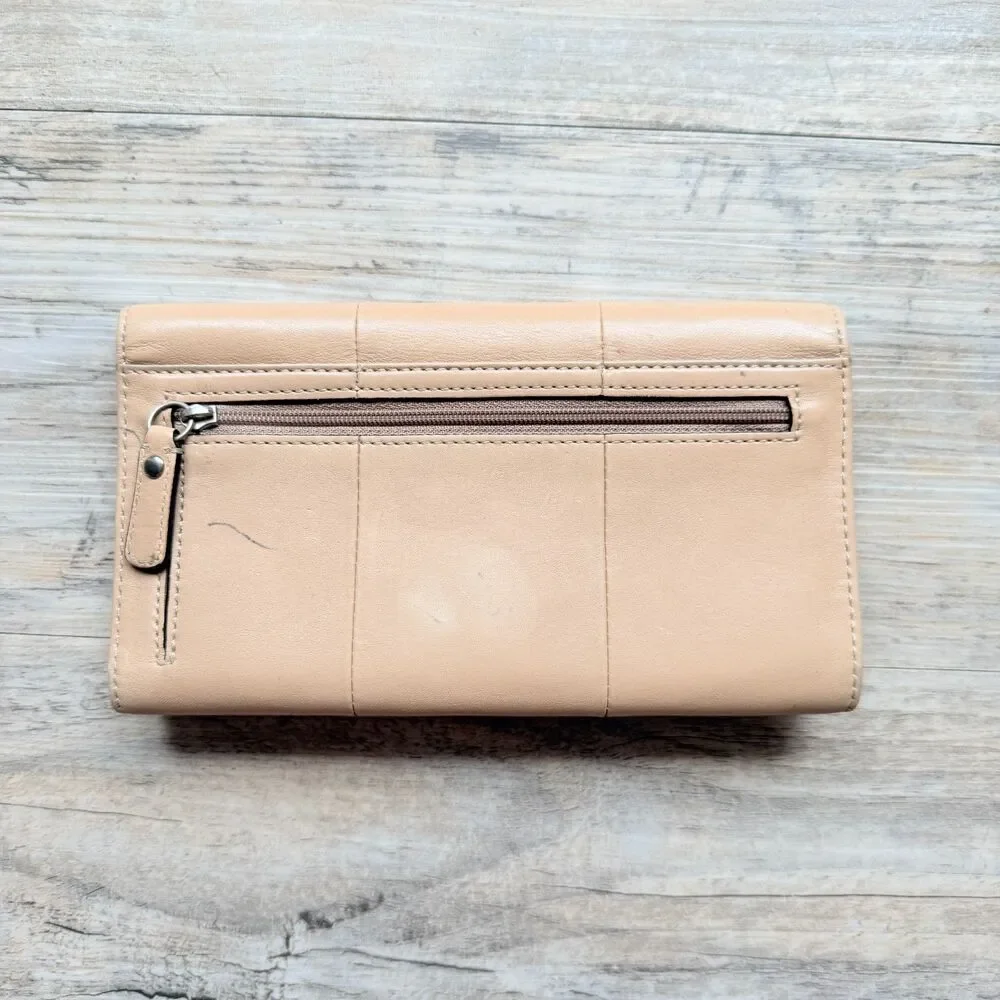 Vintage Coach Kristin Leather Wallet Tan Buttery Soft Leather Turnlock Flap Y2K